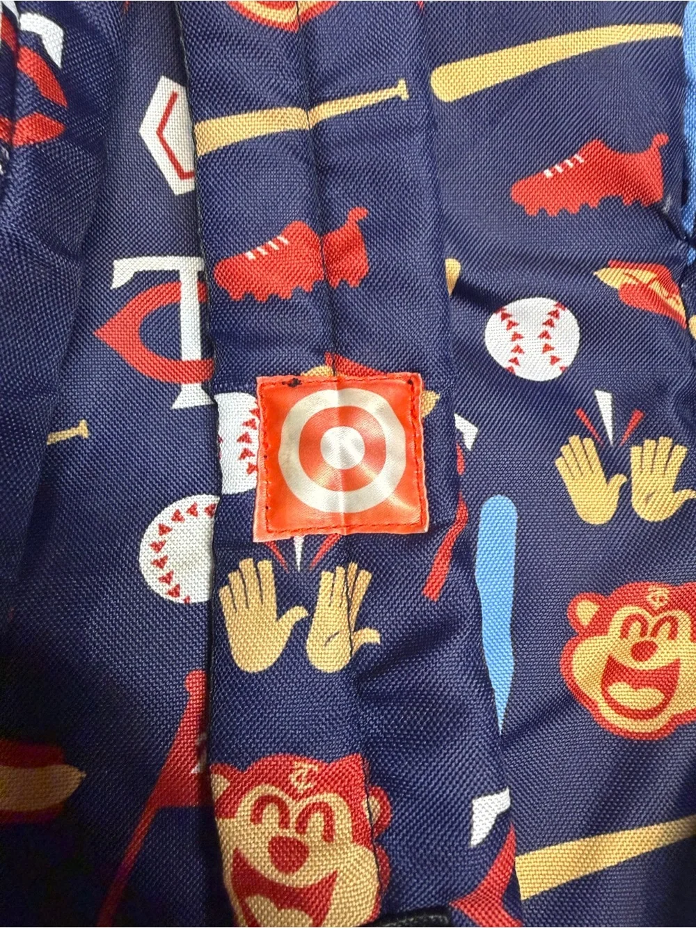 Target Kids Navy Twins Baseball Print Backpack with Red Accents